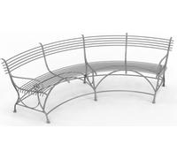 Casa Padrino Banc de jardin Art Nouveau 190 x 148 x H. 90 cm - Différentes couleurs - Banc en fer forgé courbé avec pieds en sabot de cheval - Art Nouveau Fer Forgé Meubles de Jardin & Terrasse