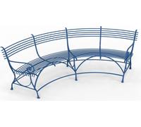 Casa Padrino Banc de jardin Art Nouveau 190 x 148 x H. 90 cm - Différentes couleurs - Banc en fer forgé courbé avec pieds en sabot de cheval - Art Nouveau Fer Forgé Meubles de Jardin & Terrasse