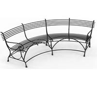 Casa Padrino Banc de jardin Art Nouveau 190 x 148 x H. 90 cm - Différentes couleurs - Banc en fer forgé courbé avec pieds en sabot de cheval - Art Nouveau Fer Forgé Meubles de Jardin & Terrasse