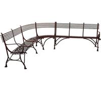Casa Padrino Banc de jardin Art Nouveau 210 x 250 cm - Différentes couleurs - Banc en fer forgé fait main - Banc d'angle - Meubles de jardin