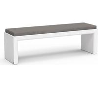 Casa Padrino Banc de jardin de luxe gris foncé / blanc mat 180 cm - Outdoor Garten Sitzbank