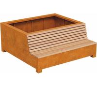 Casa Padrino Banc de parc - Banc urbain avec bac à plantes 200 cm - Outdoor & Park Möbel