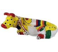 Casa Padrino Banc de Vache Multicolore 200 x H. 98 cm - Sculpture de Vache résistante aux intempéries Banc de jardin - Jardin & terrasse Accessoires déco Grandeur nature XXL