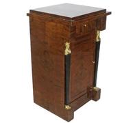Casa Padrino Baroque Acajou colonne avec porte et tiroir Marron / Noir / Or 60 x 45 x H. 80 cm - Meubles baroques