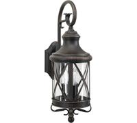 Casa Padrino Baroque Applique murale extérieure Marron antique 19 x 26 x H. 55 cm - Lanterne extérieure baroque