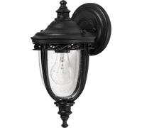 Casa Padrino Baroque Applique murale extérieure noire 16,5 x 19 x H. 32 cm - Elégante lampe d'extérieur pour balcon jardin terrasse - Eclairage extérieur de style baroque