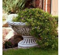 Casa Padrino Baroque Jardin Déco Pot de fleurs Gris 36 x 26 x H. 40 cm - Pot de plantes ovale de style baroque - Décoration de jardin baroque - Décoration de terrasse baroque - Accessoires de décorati