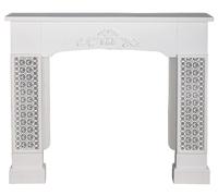 Casa Padrino Bordure de cheminée de style rustique avec décorations Blanc 115 x 23 x H. 100 cm - Meubles de style rustique