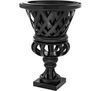 Casa Padrino Cache-pot en acajou Piano Noir - Pot de fleurs de luxe avec socle