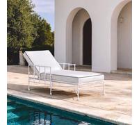 Casa Padrino : chaise longue de jardin de luxe avec accoudoirs, blanche, 190 cm - Mobilier d'hôtel et de jardin