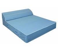 Casa Padrino : chaise longue de jardin double de luxe bleu clair / blanc 180 x 160 cm - Accessoires pour hôtels et jardins