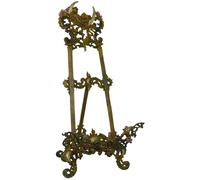Casa Padrino Chevalet Art Nouveau Antique Marron Rouille / Multicolore H. 59 cm - Chevalet en fonte avec support pliable
