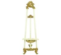 Casa Padrino Chevalet baroque blanc / or 55 x H. 170 cm - Somptueux chevalet en bois massif avec support pliable
