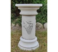 Casa Padrino Colonne Baroque Grise Ø 30 x H. 51 cm - Somptueuse colonne de jardin de style baroque - Décoration de jardin colonne en pierre - Accessoires de décoration baroques de jardin et de terrass