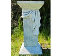 Casa Padrino Colonne Baroque Grise 30 x 30 x H. 66 cm - Somptueuse colonne de jardin de style baroque - Colonne carrée de décoration de jardin en pierre - Accessoires de décoration baroque de jardin e