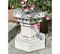 Casa Padrino Colonne de décoration de jardin baroque blanc / gris 40 x 40 x H. 43 cm - Colonne en pierre de style antique - Colonne de jardin somptueuse - Accessoires de décoration de jardin et de ter