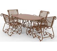 Casa Padrino Ensemble de meubles de jardin en fer forgé Art Nouveau - Différentes couleurs - 1 table de jardin ovale & 4 chaises de jardin avec accoudoirs - Meubles de jardin et de terrasse en fer for