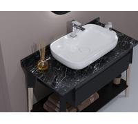 Casa Padrino Ensemble de salle de bain de luxe noir avec dessus en marbre - Equipement de salle de bain d'hôtel