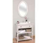 Casa Padrino Ensemble salle de bain style rustique gris clair - 1 vasque avec tiroir & 1 miroir mural - Meubles de salle de bain style rustique