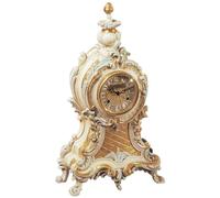 Casa Padrino Horloge de bureau baroque de luxe crème / blanc / or - Horloge baroque somptueuse - Horloge de bureau baroque sculptée à la main - Qualité de luxe - Italy