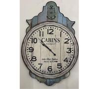 Casa Padrino Horloge murale design rétro Gris antique H. 76 cm - Décoration murale