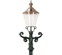 Casa Padrino Lanterne de jardin Art Nouveau Vert / Cuivre 42 x 29 x H. 210 cm - Lampadaire de jardin en aluminium peint par poudrage - Eclairage nostalgique - Luminaires nostalgiques