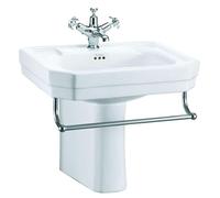 Casa Padrino Lavabo de luxe en porcelaine avec demi-socle et porte-serviettes 56 x 47 x H. 50 cm