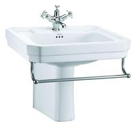 Casa Padrino Lavabo de luxe en porcelaine avec demi-socle et porte-serviettes 61 x 51 x H. 50 cm