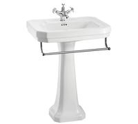 Casa Padrino Lavabo en porcelaine avec socle et porte-serviettes - Collection de luxe