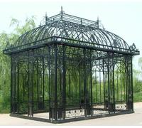 Casa Padrino Luxe Art Nouveau Pavillon de Jardin Noir 593 x 379 x H. 520 cm - Elégant abri de jardin en fer forgé - Noble & Somptueux