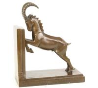 Casa Padrino Luxe Bronze Springbok Serre-livres 20,4 x 10 x H. 25,6 cm - Figurine décorative en bronze
