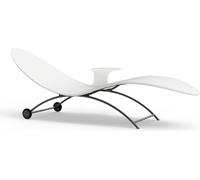 Casa Padrino Luxe Chaise longue de jardin Blanc mat / Gris anthracite 205 cm