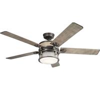 Casa Padrino Luxe Ventilateur de plafond Gris antique 152 x H. 42 cm - Ventilateur moderne à intensité variable avec éclairage LED et télécommande - Accessoires de luxe