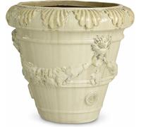 Casa Padrino Luxus Barock Céramique Pot de fleurs antique sable Ø 60 x H. 56 cm - Décoration de jardin
