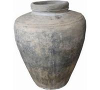 Casa Padrino Luxus Barock Terracotta Vase Beige antique Ø 37 x H. 85 cm - Vase de fleurs de style antique fait à la main - Pot de fleurs - Pot de plantes - Accessoires de décoration baroque - Décorati