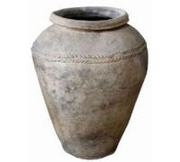 Casa Padrino Luxus Barock Terracotta Vase Beige antique Ø 45 x H. 90 cm - Vase de fleurs de style antique fait à la main - Pot de fleurs - Pot de plantes - Accessoires de décoration baroque - Décorati