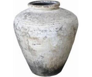 Casa Padrino Luxus Barock Terracotta Vase blanc antique Ø 35 x H. 88 cm - Vase de fleurs de style antique fait à la main - Pot de fleurs - Pot de plantes - Accessoires de décoration baroque - Décorati