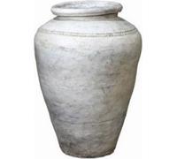 Casa Padrino Luxus Barock Terracotta Vase blanc antique Ø 45 x H. 114 cm - Vase de fleurs de style antique fait à la main - Pot de fleurs - Pot de plantes - Accessoires de décoration baroque - Décorat