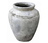 Casa Padrino Luxus Barock Terracotta Vase blanc antique Ø 80 x H. 117 cm - Vase de fleurs de style antique fait à la main - Pot de fleurs - Pot de plantes - Accessoires de décoration baroque - Décorat