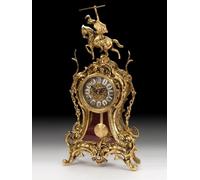 Casa Padrino Luxus Barock Tischuhr Gold 23 x H. 46 cm - Horloge de bureau en bronze de style baroque