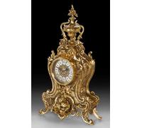 Casa Padrino Luxus Barock Tischuhr Gold 26 x H. 47 cm - Horloge en bronze de style baroque - Horloge de bureau baroque - Décoration de bureau baroque - Accessoires de décoration baroque - Horloges de 