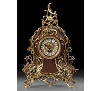 Casa Padrino Luxus Barock Tischuhr Gold / Braun 19 x H. 35 cm - Horloge en bronze de style baroque - Horloge de bureau baroque - Décoration de bureau baroque - Accessoires de décoration baroque - Horl