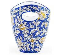 Casa Padrino Luxus Keramik Eisimer Blau / Mehrfarbig Ø 27 x H. 25 cm - Seau à glace fait main et peint à la main - Seau à vin - Seau à champagne - Seau à champagne - Qualité de luxe - Italy
