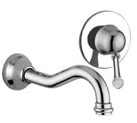 Casa Padrino Luxus Waschtisch 2-Loch Wandarmatur mit Swarovski Kristallglas Silber - Set de robinetterie pour lavabo - Mitigeur & Robinet - Nostalgisches Bad Zubehör
