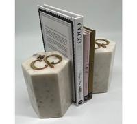 Casa Padrino Marbre de luxe Décor serre-livres Set blanc / or