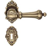Casa Padrino Poignées de porte baroques 14,2 x H. 8,4 cm - Différentes couleurs - 2 poignées de porte somptueuses en laiton avec rosaces - Qualité de luxe - Italy