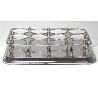 Casa Padrino Porte-bouteilles de luxe en laiton argenté 49 x 37 x H. 10 cm - Hôtel & Restaurant Accessoires