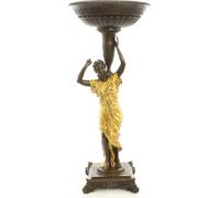 Casa Padrino Porte-pot de fleurs Art Nouveau Bronze / Or 33 x 33 x H. 77,2 cm - Figurine de luxe en bronze