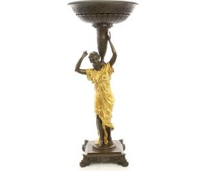 Casa Padrino Porte-pot de fleurs Art Nouveau Bronze / Or 33 x 33 x H. 77,2 cm - Figurine de luxe en bronze