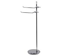Casa Padrino Porte-serviettes de salle de bain de luxe Argent Ø 23 x 34 x H. 91 cm - Porte-serviettes en laiton sur pied - Meubles de salle de bain - Meubles d'hôtel - Qualité de luxe - Italy
